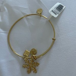 NWT - Alex & Ani 14k gold plated snowflake bangle